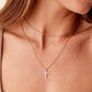 Cross Necklace, 18K Gold Plated Steel