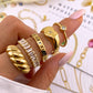 Ring, 18K Gold Plated Steel